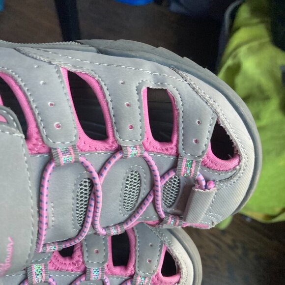 EDDIE BAUER GREY/PINK SANDALS SIZE 3 YOUTH - Picture 8 of 12